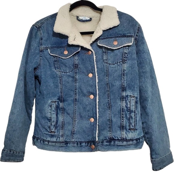 Time and Tru Jackets & Blazers - Time and Tru Denim Jean Jacket Womens Sz‎ Small Sherpa Lined Medium Wash Trucker